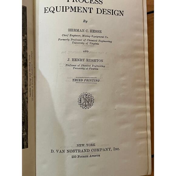 VTG Process equipment design book by Hesse Rushtion. h/c ex library.3rd printing - Picture 5 of 6